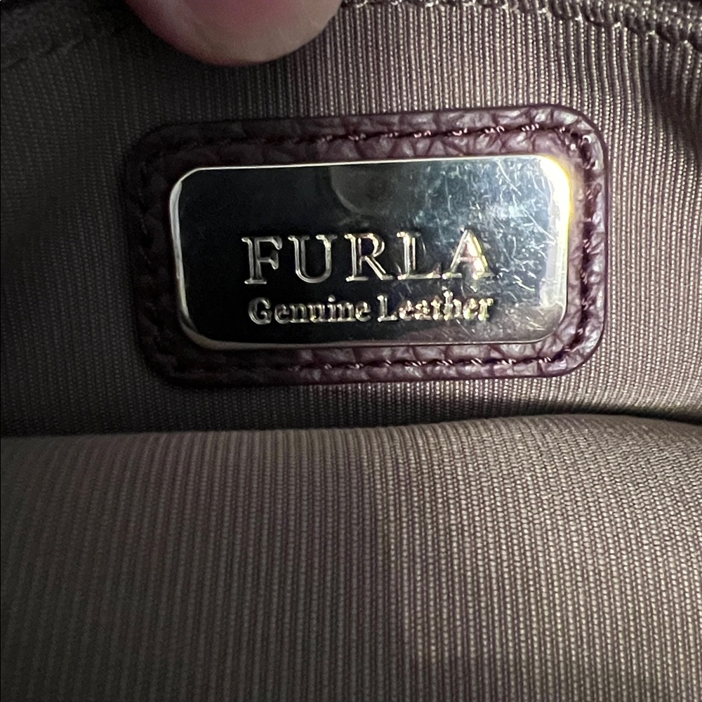 Furla Genuine Leather Bag with Gold and Brown Accents EUC beautiful fall color! - Picture 12 of 16